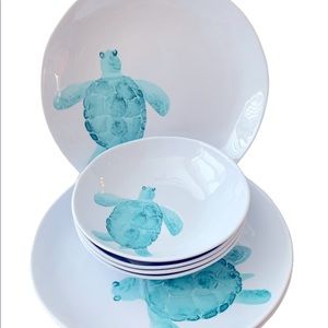Sigrid Olsen Sea Turtle Melamine Dinnerware Set of 4 (8 pieces)